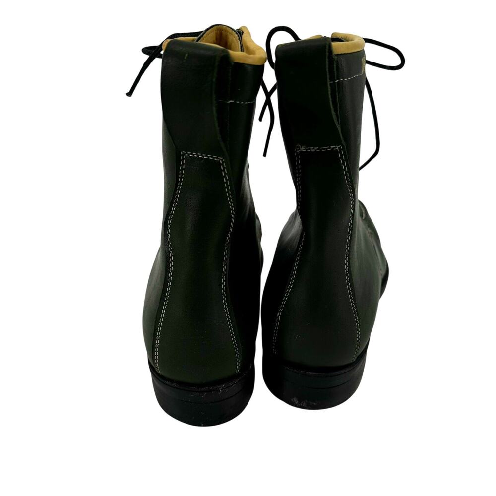Hypalon Boots Steel Toe Green Leather Insulated Size 9.5 Lace Up - Picture 5 of 16